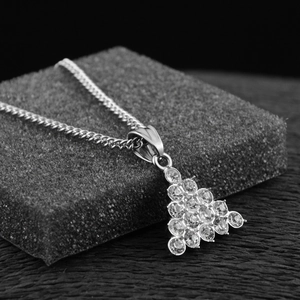 Collier hiphop en acier inoxydable avec pendentif triangle serti de strass pour hommes et femmes