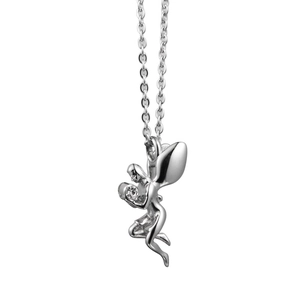 Titanium Staal Fee Hanger Halsketting Met Dubbelzijdige Strass Hip Hop Engel Elf Halsketting Sieraden Voor Mannen Vrouwen