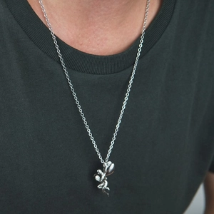 Zilveren hip-hop hanger in de vorm van een fee met kruisketting voor dames