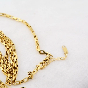 Collier chaîne vénitienne dorée pour femme avec fermoir mousqueton et extension réglable