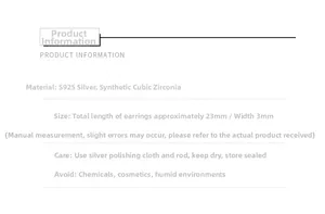 Detaillierte Spezifikationen für S925 Silberohrringe mit Zirkonia Größe 23mm x 3mm