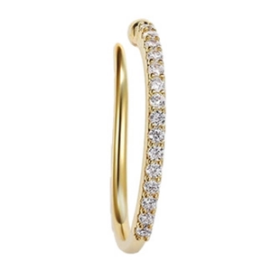 Französischer Gold-Ohrklemme mit elegantem Zirkonia-Inlay und minimalistischem offenem Design