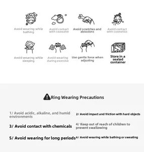 Care guide for 925 silver rings with maintenance tips and wearing precautions