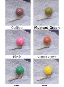 Detailed comparison of ponytail clip pins in brown green pink orange and yellow