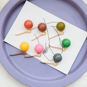 Set of 7 colorful pearl hair pins with rose gold wavy pins for elegant ponytails
