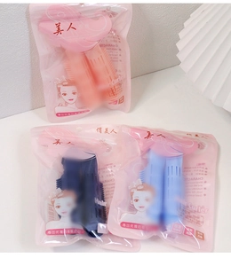 Detailansicht der Haaransatz-Volumen-Clips im bunten dreiteiligen Verpackungsset