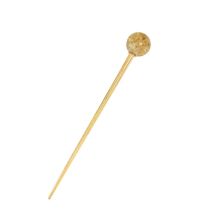 Épingle à cheveux élégante en métal doré avec boule pailletée pour coiffure Hanfu