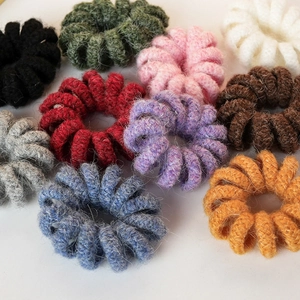 Élastiques à Cheveux Spirale en Tricot Style Coréen Ligne Téléphonique Bandeaux Élastiques Corde à Cheveux Peluche