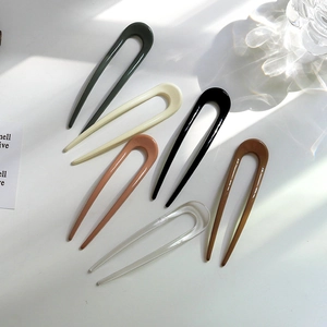 Minimalist Resin U-Shaped Hair Stick Polished Hair Fork Elegant Bun Maker Simple Hair Styling Tools For Women Jewelry