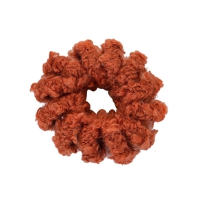 Elastico per capelli minimalista in velluto peluche arancione ruggine per acconciature