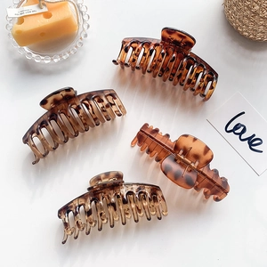 Grande Molletta per Capelli in Plastica Motivo Leopardato Tartarugato Opaco Lucido Artiglio per Capelli Antiscivolo per Donna