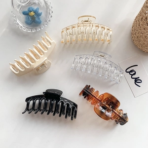 Set di cinque grandi mollette per capelli in resina opaca e trasparente in vari colori