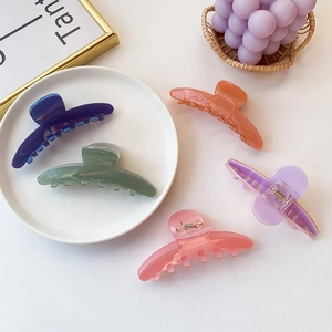 Large Acetate Hair Claw Clips For Women Korean Style Nonslip Candy Color Hair Clips Fashion Glossy Hair Accessories