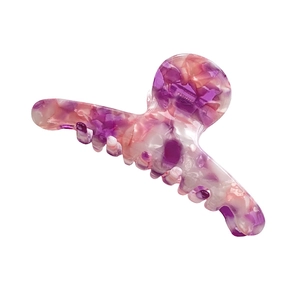 Elegant purple marble acetate hair claw clip for women with secure metal spring grip
