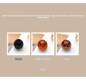 Three colors of nest-shaped expandable hair clips in black, brown, and grey finishes