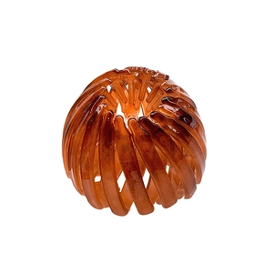 Amber brown bird nest retractable hair claw clip for elegant bun styling and ponytails