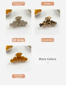 Matrix view of colorful acetate hair claws in wavy designs with pearlescent and tortoiseshell finish