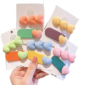 Mignonnes Pinces à Cheveux Forme Étoile Cœur pour Enfants Couleurs Macaron Pinces en Acrylique Mat Accessoires de Coiffure