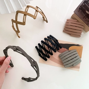 Matte Portable Foldable Retractable Headband Non-slip Teeth Hair Band Hair Hoop For Women Korean Style Hair Accessory