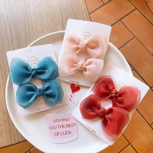 Kids Mesh Chiffon Bowknot Hair Clips Sweet Princess Girls Handmade Side Clips Bow Hairpins Fashion Hair Accessories