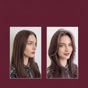 Before and After effect of hair root lifting clips for voluminous Korean style hairstyle