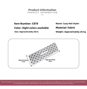 Detailed view of polka dot floral bun maker tool with 36x11cm dimensions and cloth texture