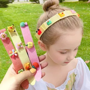 Cute cartoon hair magic stickers for girls featuring glittery pikachu and mickey designs