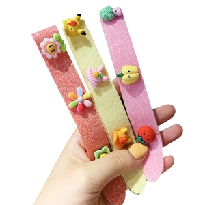 Glitter slap bracelets for kids with colorful cartoon charms like Pikachu and flowers