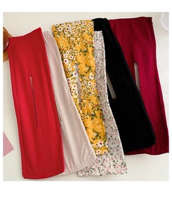Detailed set of six floral fabric hair bun makers in various colors and patterns