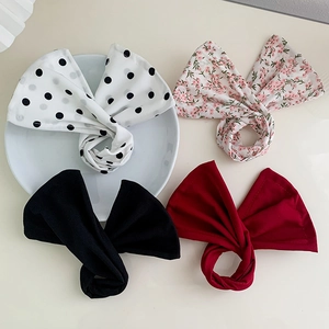 Women Elegant Floral Deft Bun Maker Cloth Bow Lazy Hair Curler Polka Dot Solid Print DIY Hairstyle Tool Hair Accessories