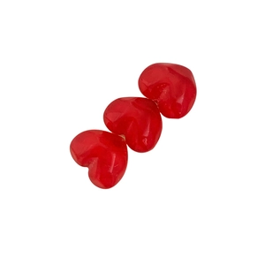 Three vibrant red crystal heart hair clips connected for a sweet and minimalist look