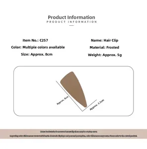 Detailed dimensions of the brown matte triangle hair clip with size and weight specs