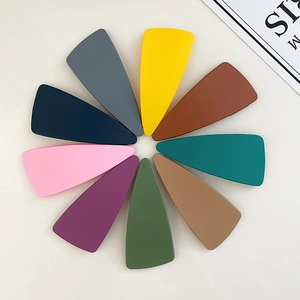 Frosted Acrylic Triangle Hair Clips Macaron Candy Color Matte Geometric BB Clips Simple Side Clips For Girls Women Hair Accessories