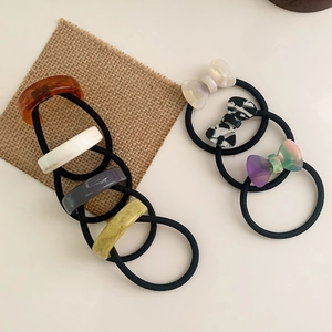 Elegant acetate bow hair ties and rectangular elastic bands in multiple chic colors