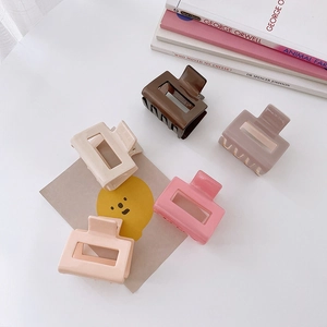 Lot de 5 pinces à cheveux carrées évidées en acétate aux couleurs pastel pour femmes
