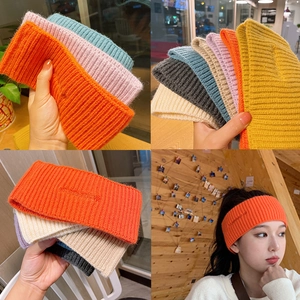 Fasce invernali in lana a coste spesse in vari colori caldi per capelli da donna