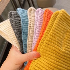 Fasce per capelli in lana a maglia spessa in colori autunnali con trama a coste