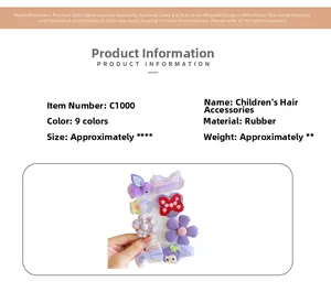 Détail de divers élastiques à cheveux à fleurs violettes et roses pour filles en styles