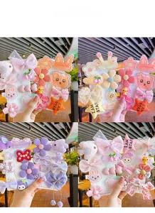Barrettes à cheveux brodées avec motifs de fleurs et nœuds papillon pour fillettes
