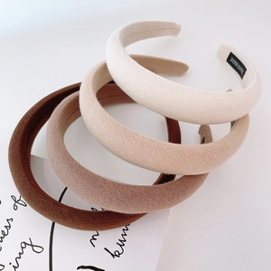 Thick sponge headband set in minimalist earth tones for high cranial top hairstyle