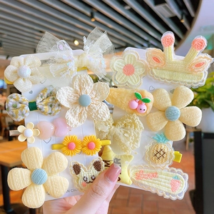Coffret de barrettes à cheveux mignonnes avec nœuds et fleurs en tissu pour fillettes