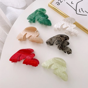Set de pinces à cheveux irrégulières en acétate avec motif marbré et design ondulé