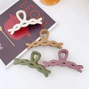 Matte large hair claw clips set in assorted colors with cross hollow design for women