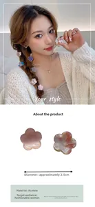 Mini barrettes à fleurs en acétate aux tons pastel présentées sur une coiffure