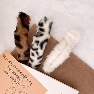 Lot de barrettes en peluche à motif léopard et vache pour femmes en automne hiver