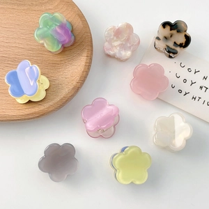 Lot de mini pinces à cheveux fleurs en résine pastel aux couleurs macaron assorties
