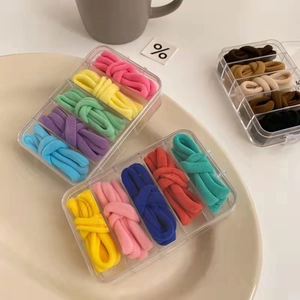 Set di Elastici per Capelli Colorati Fasce per Capelli in Tessuto ad Alta Elasticità in Scatola Trasparente per Donna Gioielli per Capelli