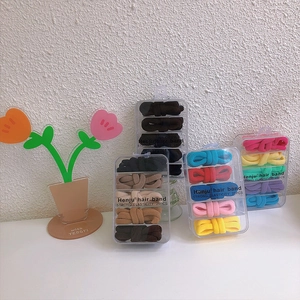 Set di 25 elastici per capelli colorati in spugna ad alta elasticità in scatola trasparente