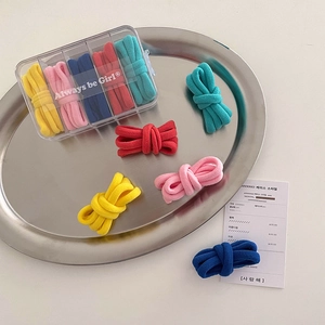 Set di elastici per capelli colorati con nodo e scatola trasparente a 5 scomparti