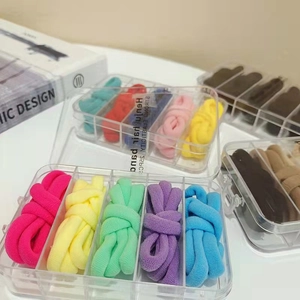 Set di elastici per capelli colorati ad alta elasticità in scatola di plastica trasparente
